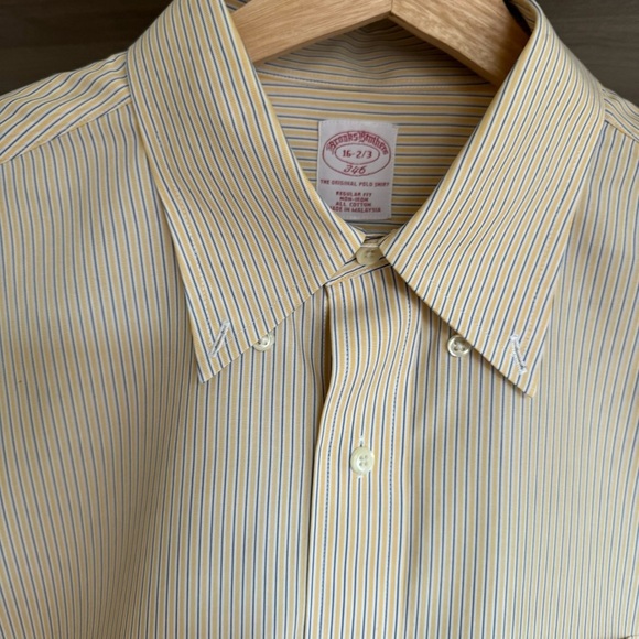 Brooks Brothers The Original Polo Shirt Regular Fit Stripped Non Iron Sz Large - Picture 10 of 17
